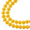 46, 8x10mm Faceted Opaque Yellow Crystal Lane Donut Rondelle Beads