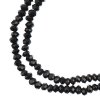 246, 1.5x2.5mm Faceted Opaque Black Crystal Lane Donut Rondelle Beads