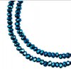 246, 1.5x2.5mm Faceted Metallic Blue Iris Crystal Lane Donut Rondelle Beads