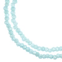 246, 1.5x2.5mm Faceted Opaque Light Blue Crystal Lane Donut Rondelle Beads