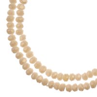 246, 1.5x2.5mm Faceted Opaque Light Cream Crystal Lane Donut Rondelle Beads