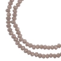 246, 1.5x2.5mm Faceted Opaque Grey Crystal Lane Donut Rondelle Beads