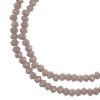 246, 1.5x2.5mm Faceted Opaque Grey Crystal Lane Donut Rondelle Beads