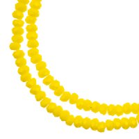 246, 1.5x2.5mm Faceted Opaque Yellow Crystal Lane Donut Rondelle Beads
