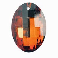 1, 37x27mm Amber Silver Foiled Crystal Lane Faceted Oval Pendant