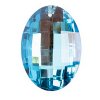 1, 37x27mm Aqua Silver Foiled Crystal Lane Faceted Oval Pendant