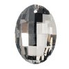 1, 37x27mm Black Diamond Silver Foiled Crystal Lane Faceted Oval Pendant