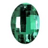 1, 37x27mm Emerald Green Silver Foiled Crystal Lane Faceted Oval Pendant