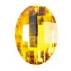 1, 37x27mm Yellow Silver Foiled Crystal Lane Faceted Oval Pendant