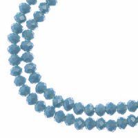 110, 3x4mm Faceted Opaque Dark Blue Crystal Lane Donut Rondelle Beads