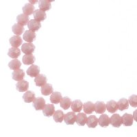 110, 3x4mm Faceted Opaque Mauve Crystal Lane Donut Rondelle Beads