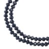 110, 3x4mm Faceted Opaque Black Crystal Lane Donut Rondelle Beads