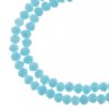 110, 3x4mm Faceted Opaque Blue Crystal Lane Donut Rondelle Beads