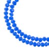 110, 3x4mm Faceted Opaque Dark Sapphire Crystal Lane Donut Rondelle Beads