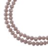 110, 3x4mm Faceted Opaque Grey Crystal Lane Donut Rondelle Beads