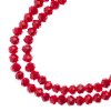 110, 3x4mm Faceted Opaque Red Crystal Lane Donut Rondelle Beads