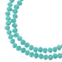 110, 3x4mm Faceted Opaque Turquoise Blue Crystal Lane Donut Rondelle Beads