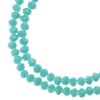 110, 3x4mm Faceted Opaque Turquoise Blue Crystal Lane Donut Rondelle Beads