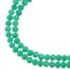 110, 3x4mm Faceted Opaque Turquoise Green Crystal Lane Donut Rondelle Beads