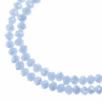 110, 3x4mm Faceted Opaque Light Periwinkle Crystal Lane Donut Rondelle Beads