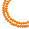 110, 3x4mm Faceted Opaque Orange Crystal Lane Donut Rondelle Beads