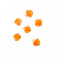 96, 4mm Faceted Opaque Orange Crystal Lane Bicone Beads