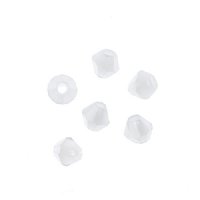 96, 4mm Faceted Opaque White Crystal Lane Bicone Beads