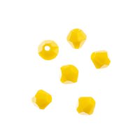 96, 4mm Faceted Opaque Yellow Crystal Lane Bicone Beads