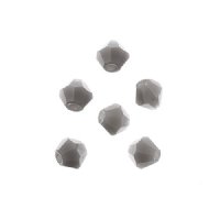96, 4mm Faceted Opaque Grey Crystal Lane Bicone Beads