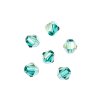 96, 4mm Faceted Transparent Dark Green AB Crystal Lane Bicone Beads