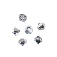 96, 4mm Faceted Half Silver Iris AB Crystal Lane Bicone Beads