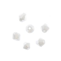 96, 4mm Faceted Opaque White AB Crystal Lane Bicone Beads