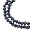 78, 4x6mm Faceted Black Crystal Lane Donut Rondelle Beads