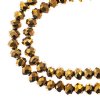 78, 4x6mm Faceted Metallic Gold Iris Crystal Lane Donut Rondelle Beads
