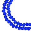 78, 4x6mm Faceted Transparent Dark Sapphire Crystal Lane Donut Rondelle Beads