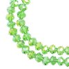 78, 4x6mm Faceted Transparent Green AB Crystal Lane Donut Rondelle Beads