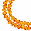 78, 4x6mm Faceted Transparent Orange Crystal Lane Donut Rondelle Beads