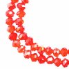78, 4x6mm Faceted Transparent Red AB Crystal Lane Donut Rondelle Beads