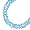 64, 6mm Faceted Transparent Aqua AB Crystal Lane Bicone Beads