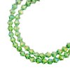 64, 6mm Faceted Transparent Peridot AB Crystal Lane Bicone Beads