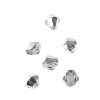 64, 6mm Faceted Transparent Half Silver Iris AB Crystal Lane Bicone Beads
