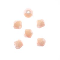 64, 6mm Faceted Opaque Cream Crystal Lane Bicone Beads