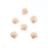 64, 6mm Faceted Opaque Light Cream Crystal Lane Bicone Beads