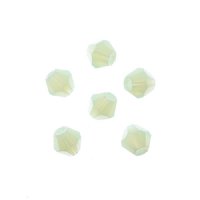 64, 6mm Faceted Opaque Light Green Crystal Lane Bicone Beads