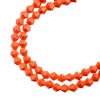 64, 6mm Faceted Opaque Orange Crystal Lane Bicone Beads