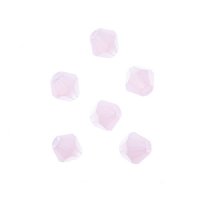 64, 6mm Faceted Opaque Pink Crystal Lane Bicone Beads