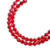 64, 6mm Faceted Opaque Red Crystal Lane Bicone Beads