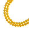 64, 6mm Faceted Opaque Yellow Crystal Lane Bicone Beads