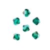 64, 6mm Faceted Transparent Dark Green AB Crystal Lane Bicone Beads