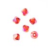 64, 6mm Faceted Transparent Red AB Crystal Lane Bicone Beads